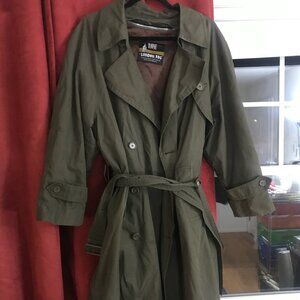 London Fog Double Breasted Trench With Belt Mens 40 Short With Removable Liner